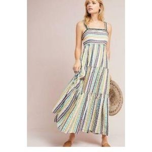 ANTHROPOLOGIE POSTMARK 9-H15 TIANA TIERED STRIPED